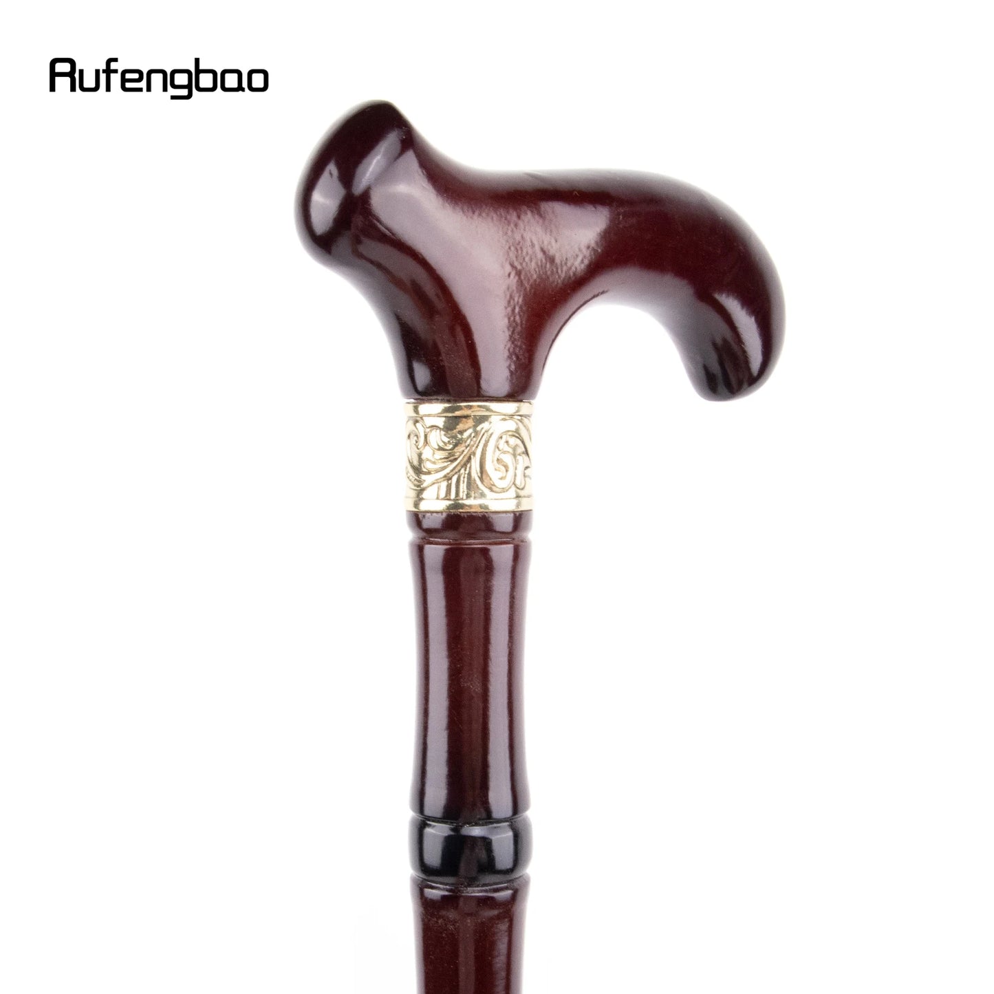 Red Wooden Single Joint Fashion Walking Stick Decorative Cospaly Cane Halloween Mace Crutch  Wand Crosier 92cm