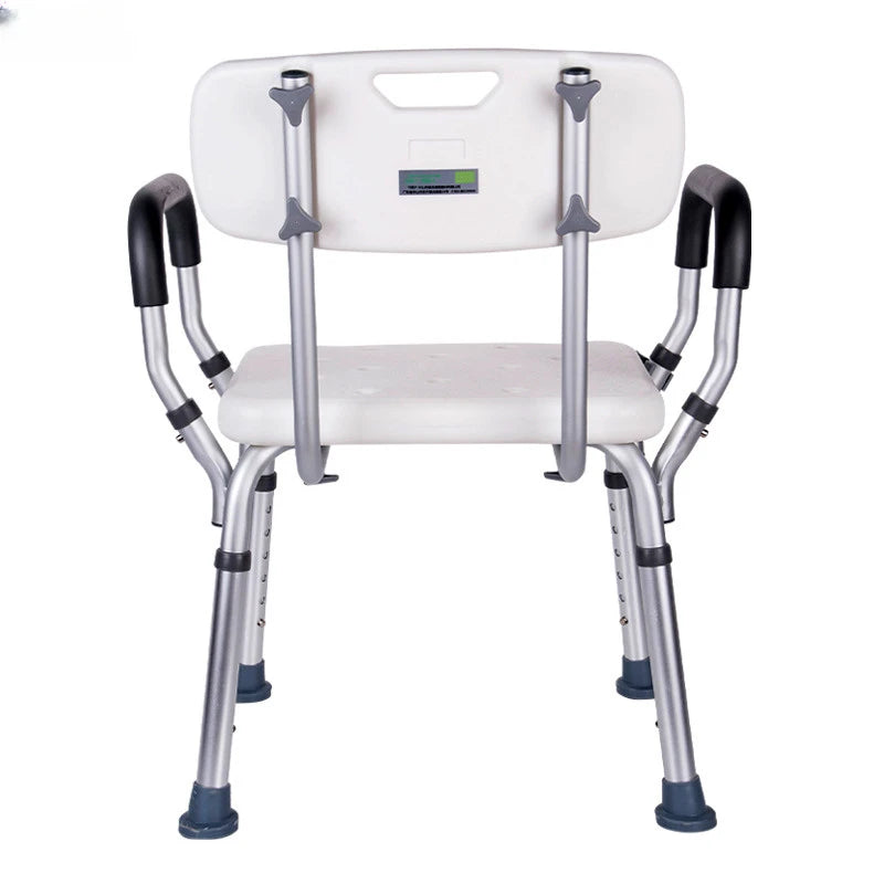 Adaptive Convertible Shower Seat with anti-skid feet and shower attachment.