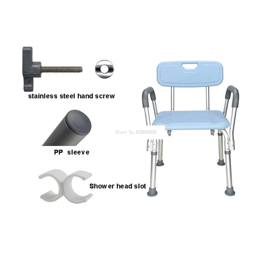 Bath Chair With Armrest-Height Adjustable and Non-Slip