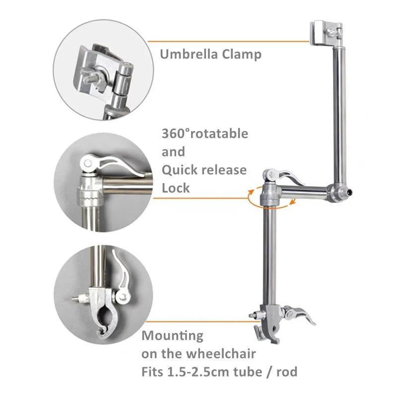 JayCreer Umbrella or Umbrella Holder Mounting Bracket For Wheelchairs and Others ...