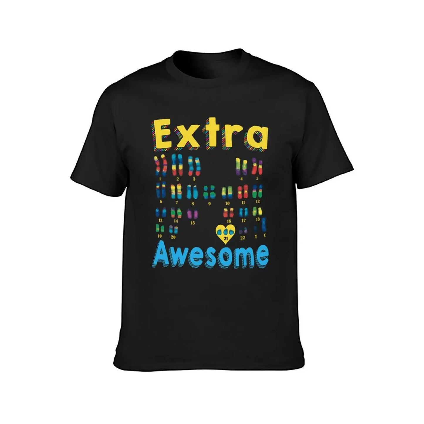 Extra Awesome XY Boy Trisomy 21 World Down Syndrome T-Shirt new edition heavyweights blacks t shirts for men cotton