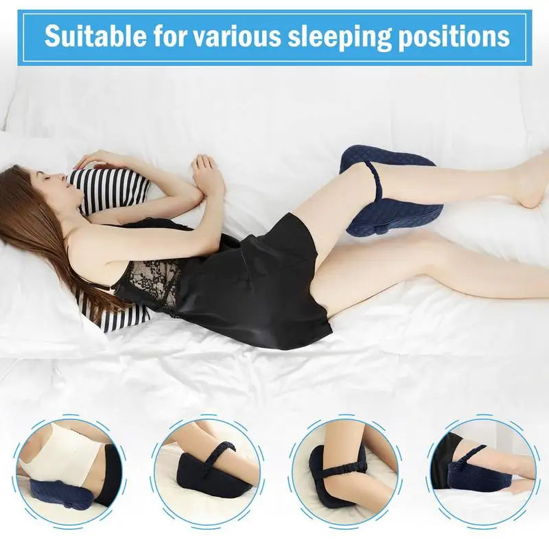 Side Pillow For Sleeping Multi-Position Detachable Memory Foam Knee Pillow Leg Positioner Pillows With Elastic Band for travel