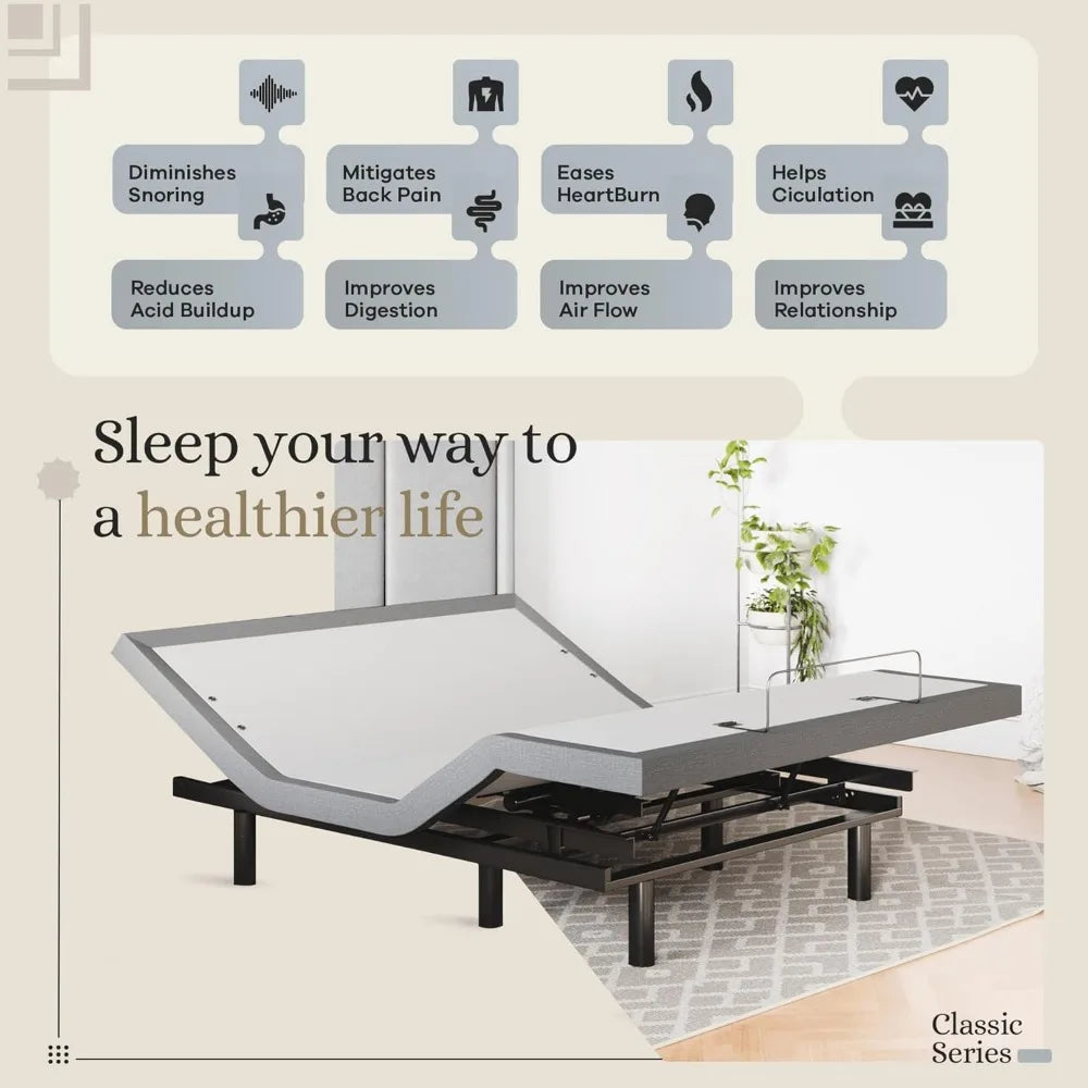 Massage, Under-Bed Lights, USB, Gel Memory, Zero Gravity Smart Frame, Bed Frames