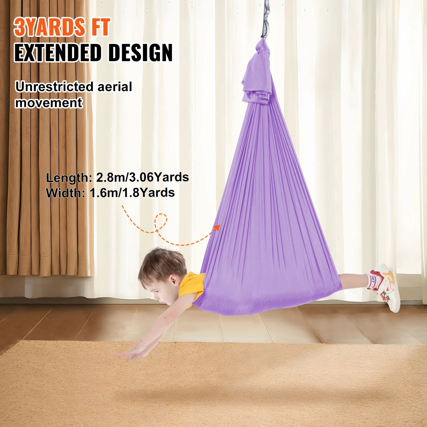 VEVOR Sensory Swing for Kids 3.1 Yards Therapy Swing for Child w/Special Needs Cuddle Swing for Child with Autism ADHD Aspergers