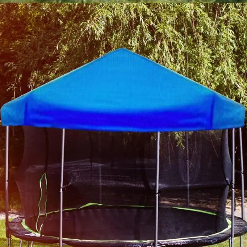 Trampoline Sun Protection Cover Dust-Proof Anti-UV Sunshade Cover Space-Saving Blue Protection Cover User-Friendly Trampoline