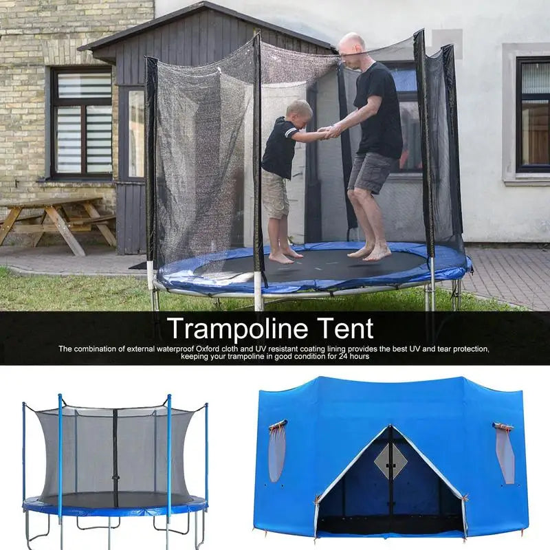 6/8/10/12FT Trampoline Tent, Fits for 6 Straight Pole Round Trampoline, Oxford fabric Trampoline Tent Cover (Tent Only)