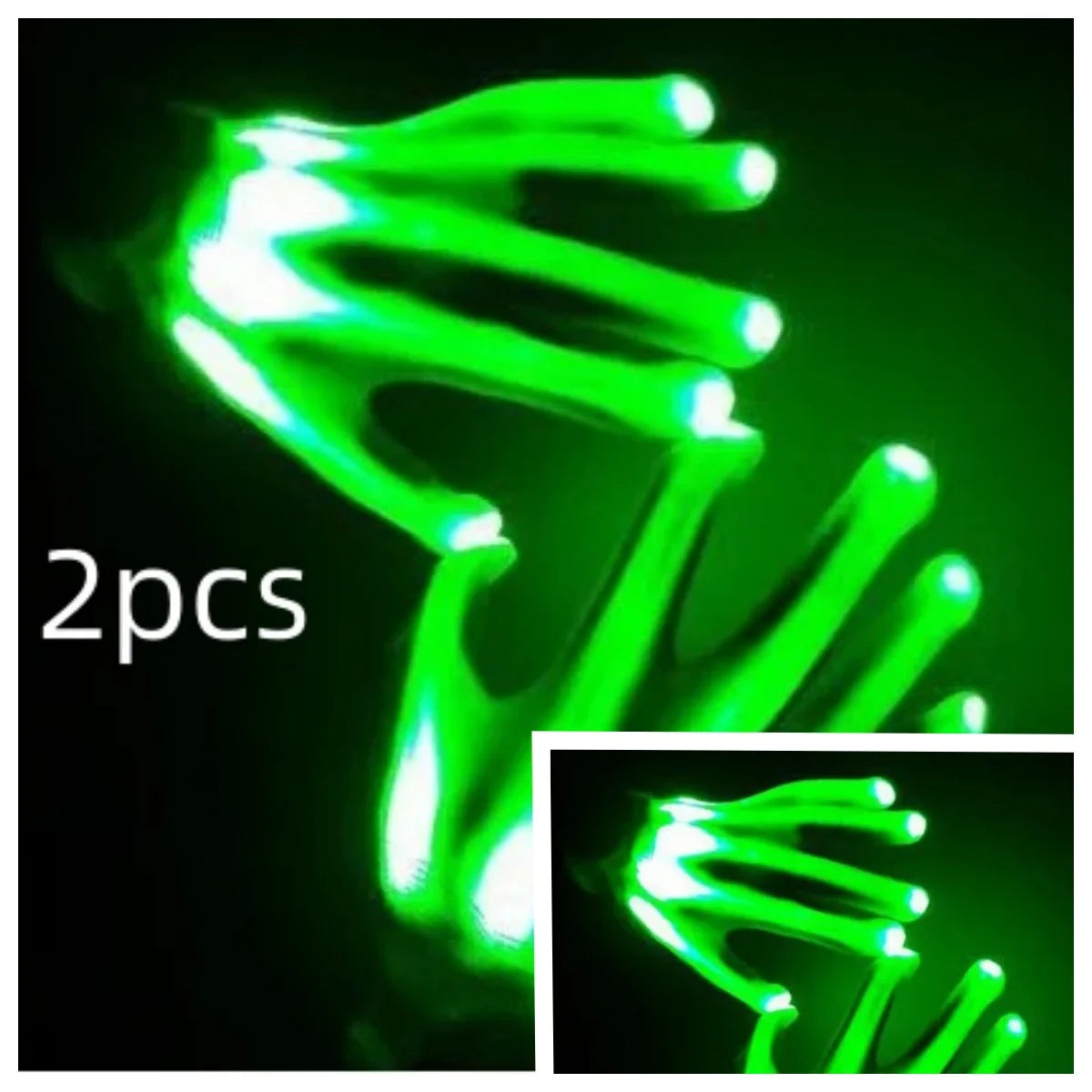 LED, Glowing,  Flashing Skull Gloves, Stage Costume Supplies, Sensory Toy
