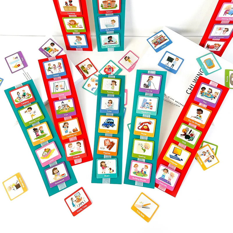 Kids Daily Visual Schedule Calendar Chart Preschool Early Learning Toy Daily Chore Routine Chart Scheduling Planning Daily Cards