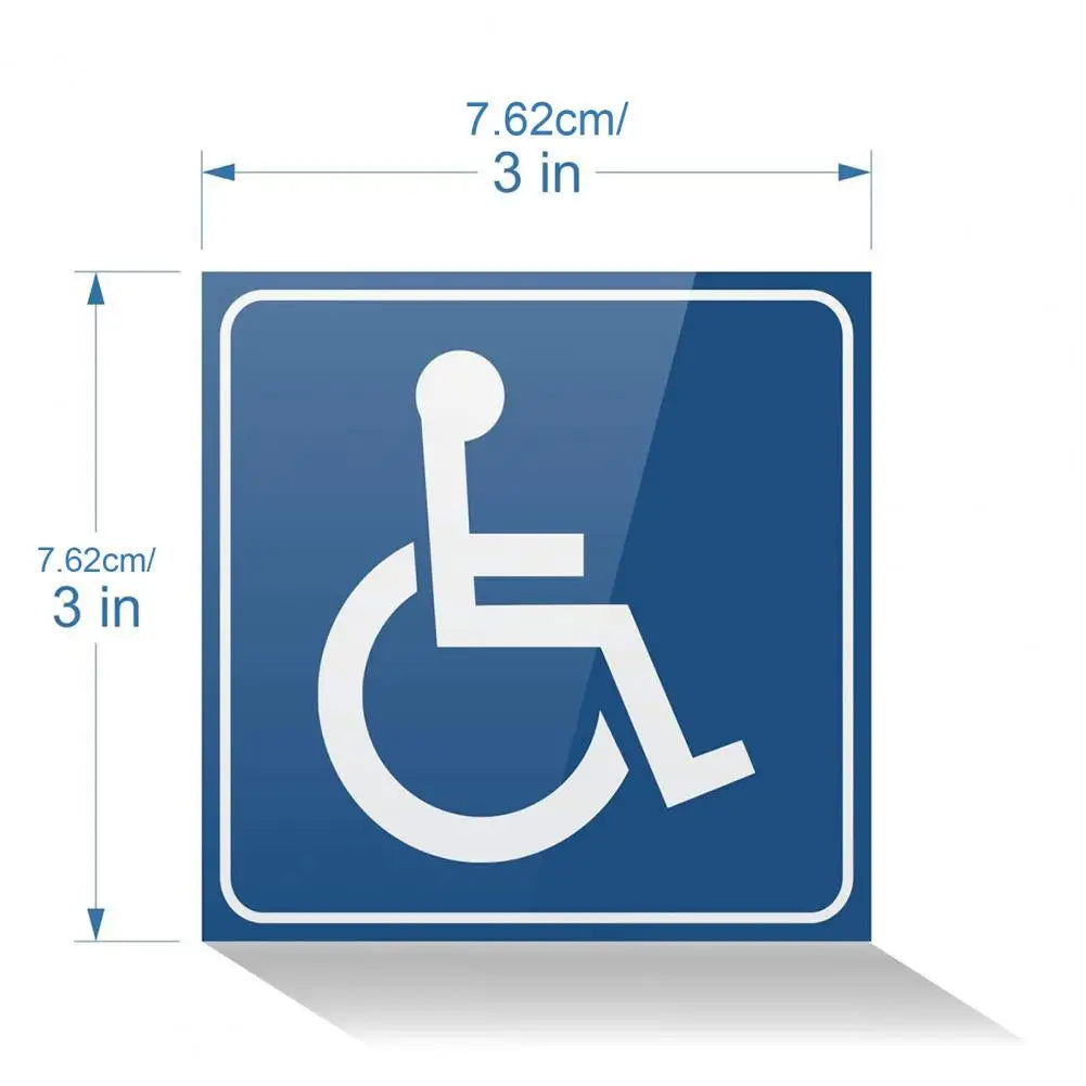 4 Sheets Disability Stickers Waterproof Disability Decal Scratch Resistant UV Resistant Disabled Wheelchair Sign Stickers