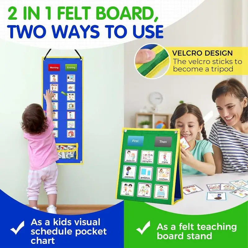 Children Visual Schedule Calendar Chart Autism Learning Materials Kids Visual Behavioral Tool Educational Toys