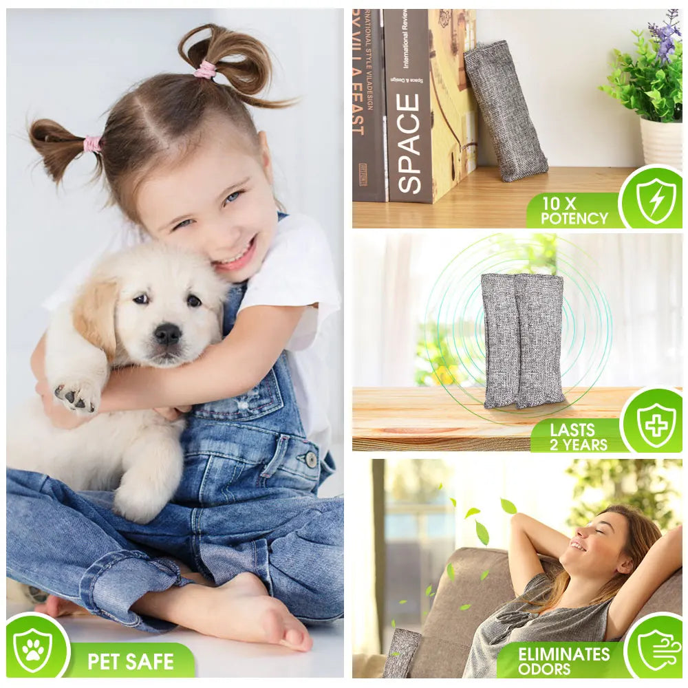 10pcs Natural Bamboo Charcoal Bags For Odor Elimination Everywhere!