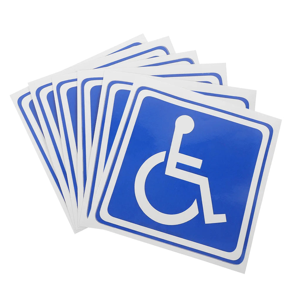 6 Sheets Disabled Signage for Car Wheelchair Stickers Cars Window Handicapped Tag Parking inside Symbol Labels