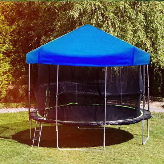 Trampoline Sun Protection Cover Dust-Proof Anti-UV Sunshade Cover Space-Saving Blue Protection Cover User-Friendly Trampoline