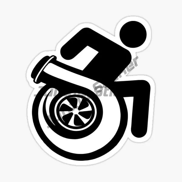 Creative Disabled Wheelchair Sticker Window Vinyl Bicycle Accessories Laptop Car Truck Van Wall Decorate Decals Customizable