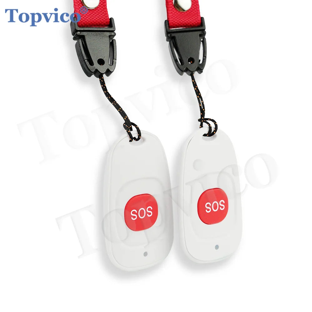 Topvico Smart Wireless Caregiver Pager Call Button RF433 Nurse Calling Alert System for Elderly Patient Seniors Disabled Kids