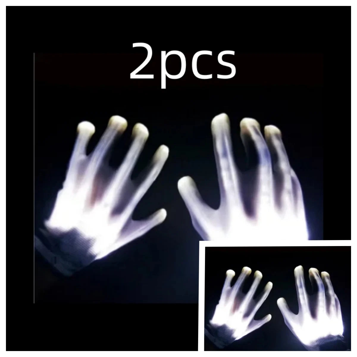 LED, Glowing,  Flashing Skull Gloves, Stage Costume Supplies, Sensory Toy
