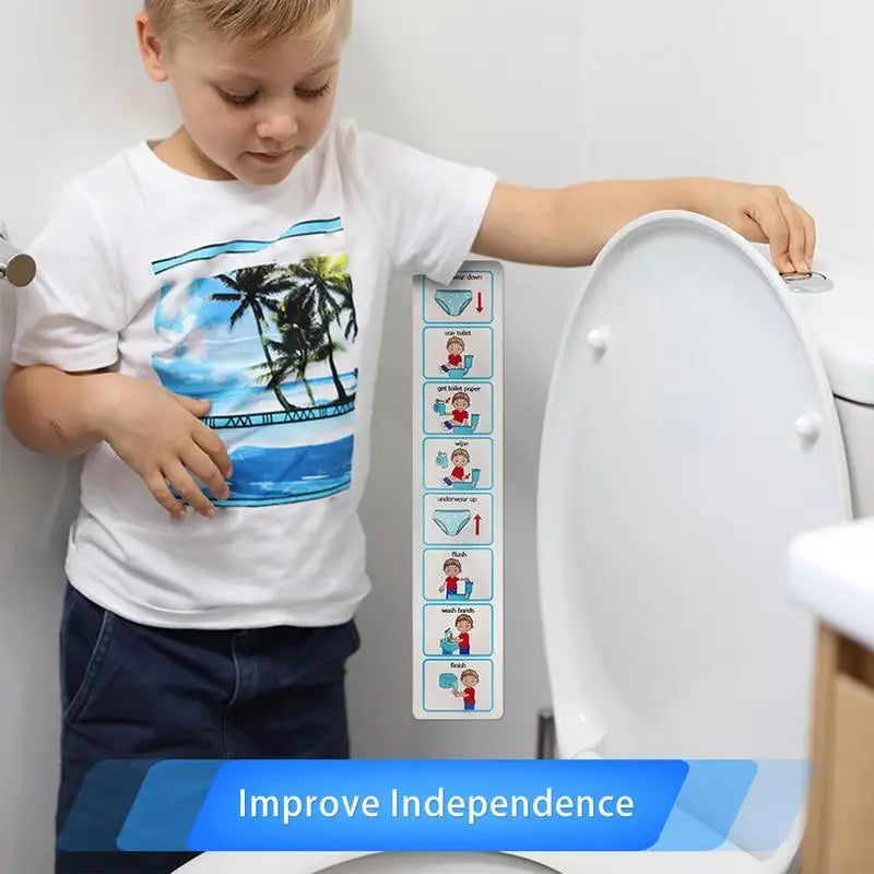 Potty Training Visual Chart Toilet Training Sticker Chart Step-by-Step Visual Schedules For Children Ideal For Special Needs