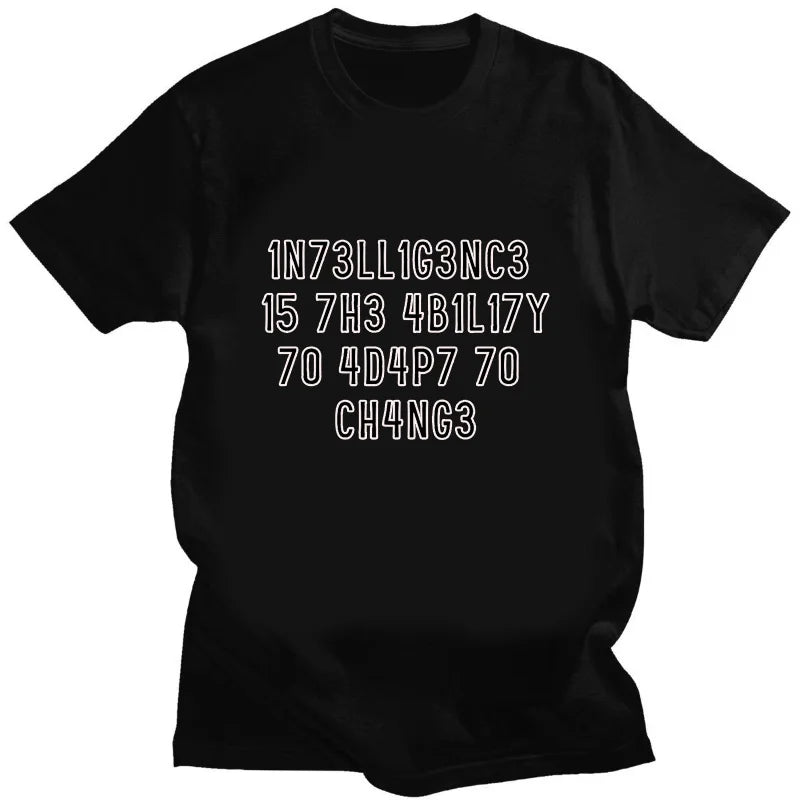 Intelligence Is The Ability To Adapt To Change Letters Print Tee -Mens