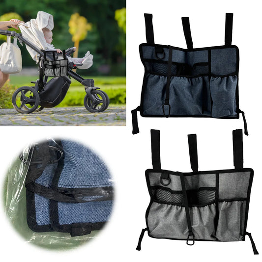 Large Capacity Waterproof Storage Bag with Multiple Pockets for Strollers Wheelchairs Walkers