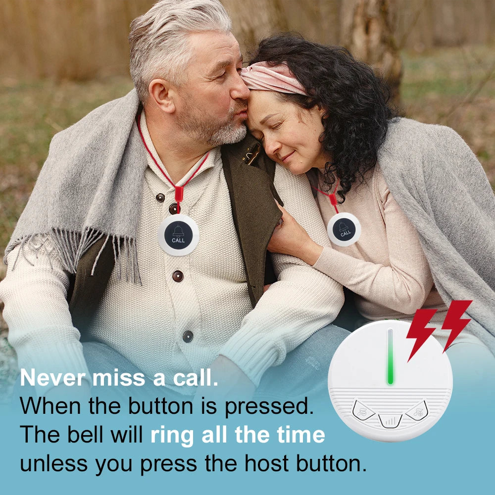 Smart Home SOS Emergency Button Alarm for Handicapped Caregiver Pager Wireless Nurse Alert System for Elderly
