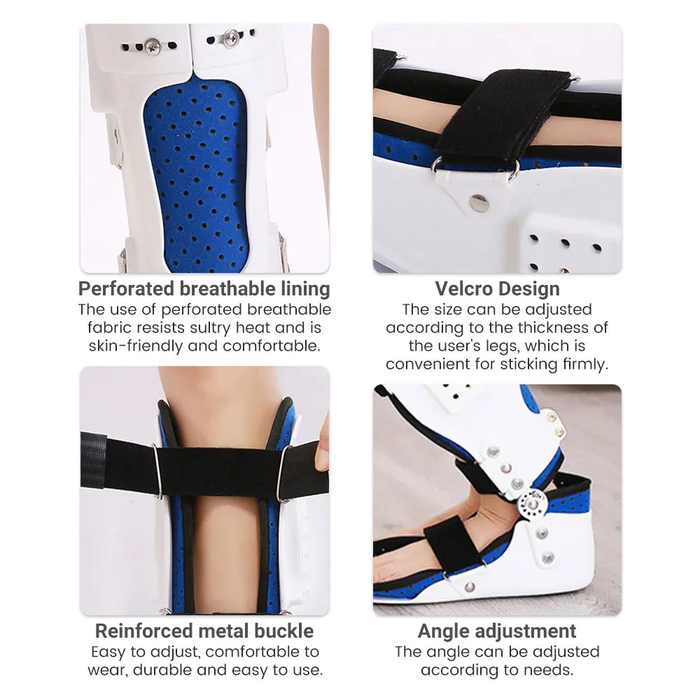 Left & Right Ankle Brace Foot Drop Corrector Ankle Joint Varus Valgus Calf Fracture Fixer Breathable Adjustable Leg Feet Support