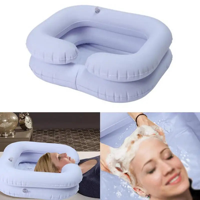 Inflatable Hair Washing Basin With Drain Tube For Elderly Disabled Suitable For Lying Bed Rest Nursing Aid Sink Shampoo Tray