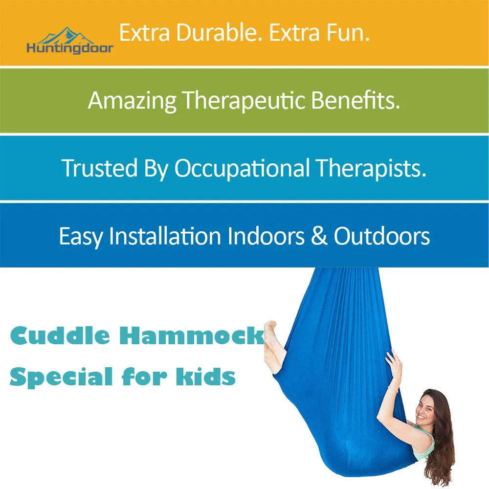 1PC Blue Hammock Indoor Therapy Swing for Kids with Special Needs Lycra Snuggle Swing Cuddle Hammock for Children 80*120cm