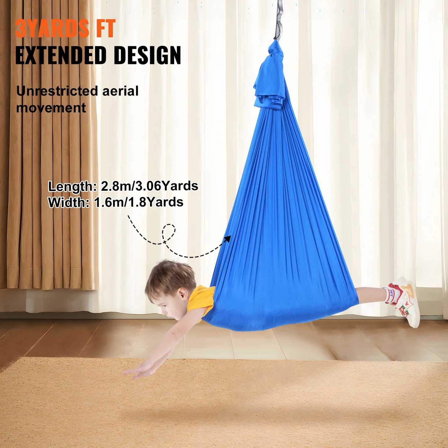 VEVOR Sensory Swing for Kids 3.1 Yards Therapy Swing for Child w/Special Needs Cuddle Swing for Child with Autism ADHD Aspergers