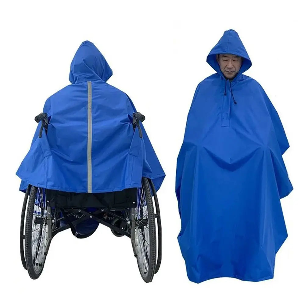 Lightweight Wheelchair Waterproof Poncho Tear-resistant Reusable Wheelchair Raincoat with Hood Packable