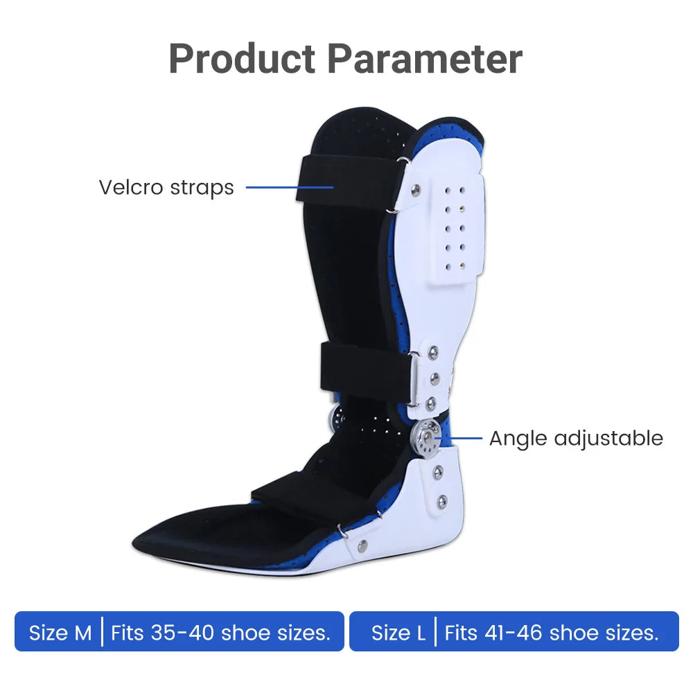 Left & Right Ankle Brace Foot Drop Corrector Ankle Joint Varus Valgus Calf Fracture Fixer Breathable Adjustable Leg Feet Support