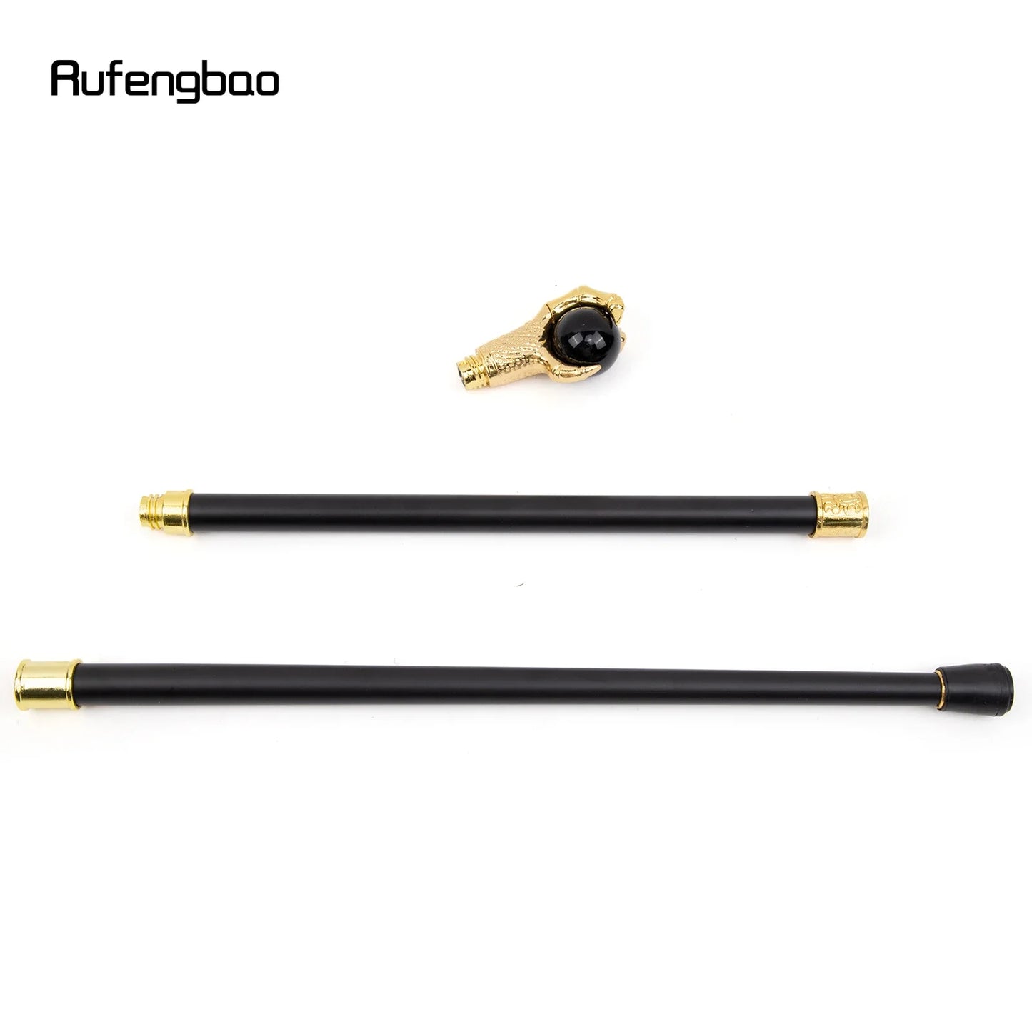 Dragon Claw Grasp Black Glass Ball Golden Walking Cane Fashion Decorative Walking Stick Cosplay Cane Knob Crosier 93cm