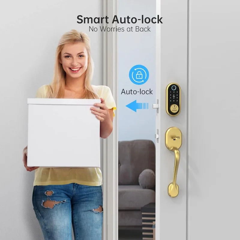 Smart Lock SMONET Bluetooth Keyless Entry Keypad Smart Deadbolt-Fingerprint Electronic Deadbolt Lock