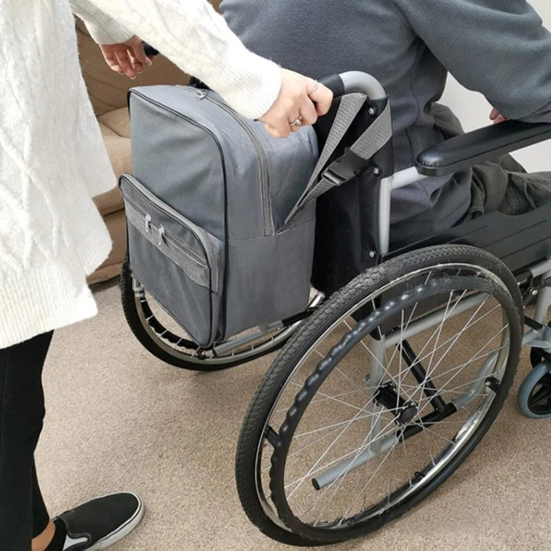 Large Waterproof, Multifunctional Storage Bag for Wheelchair, Push Chair, or Stroller.