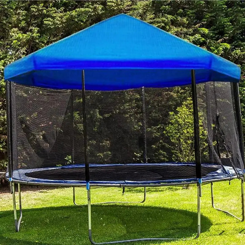 Trampoline Sun Protection Cover Dust-Proof Anti-UV Sunshade Cover Space-Saving Blue Protection Cover User-Friendly Trampoline