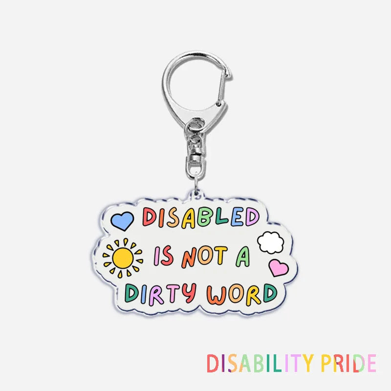 Disability Pride Key Chain Keychains Ring for Accessories Bag Pendant Keyring Jewelry Autism Festival Support