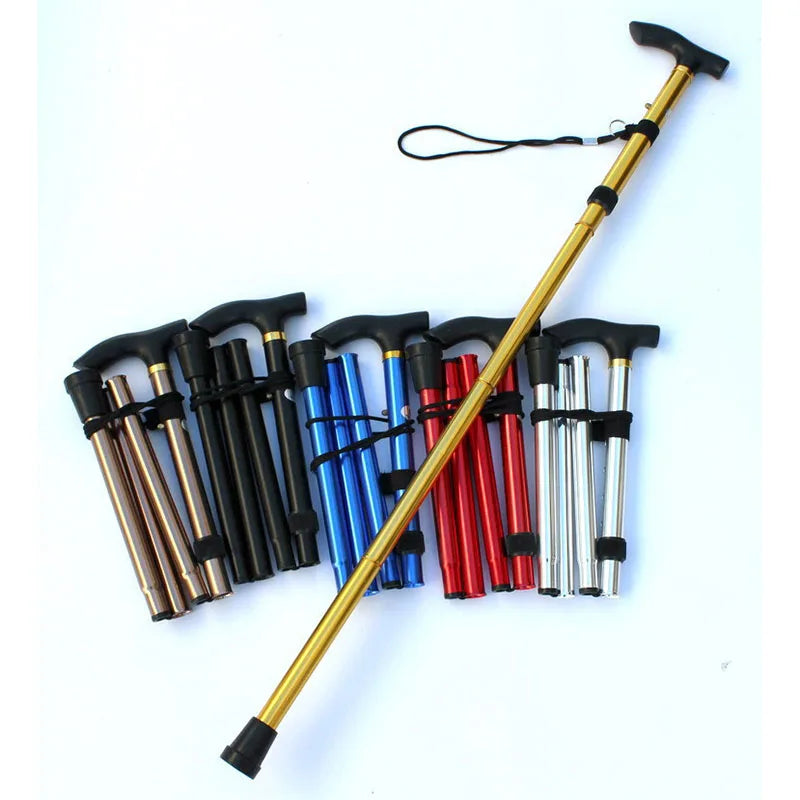 Walking Stick Hiking Trekking Poles Trail Ultralight 4 Section Adjustable Canes Aluminum Alloy Folding Walking Stick