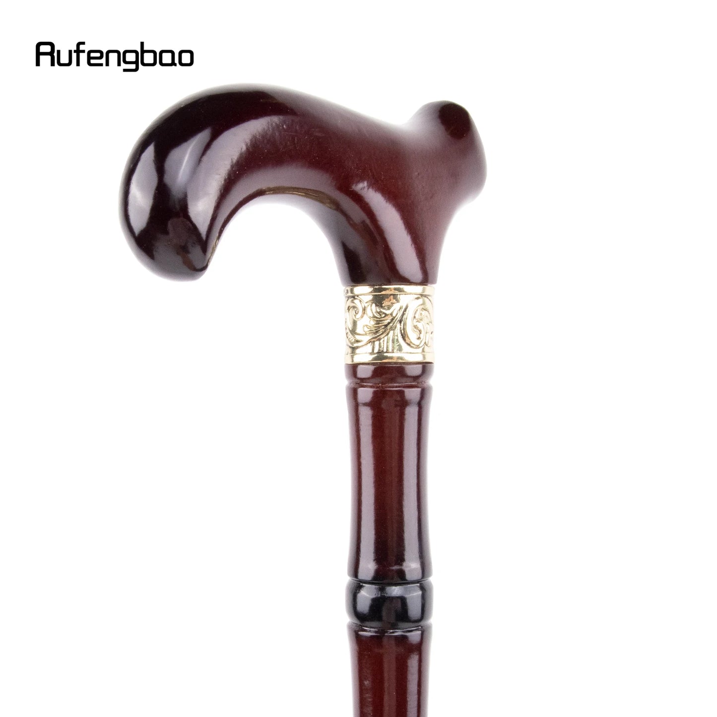 Red Wooden Single Joint Fashion Walking Stick Decorative Cospaly Cane Halloween Mace Crutch  Wand Crosier 92cm