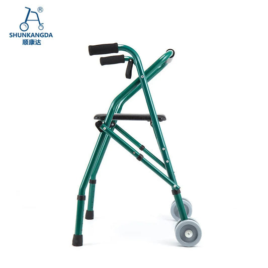 Walking Aid Walker Disabled Rehabilitation Auxiliary Walking Walking Aids Elderly with Wheels and Sitting Booster Foldable