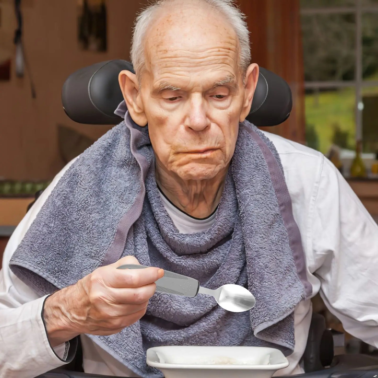 Utensils Adaptive Built Cutlery Up Bendable Spoon Handicapped People Fork Elderly set Parkinsons Non Handle Silverware