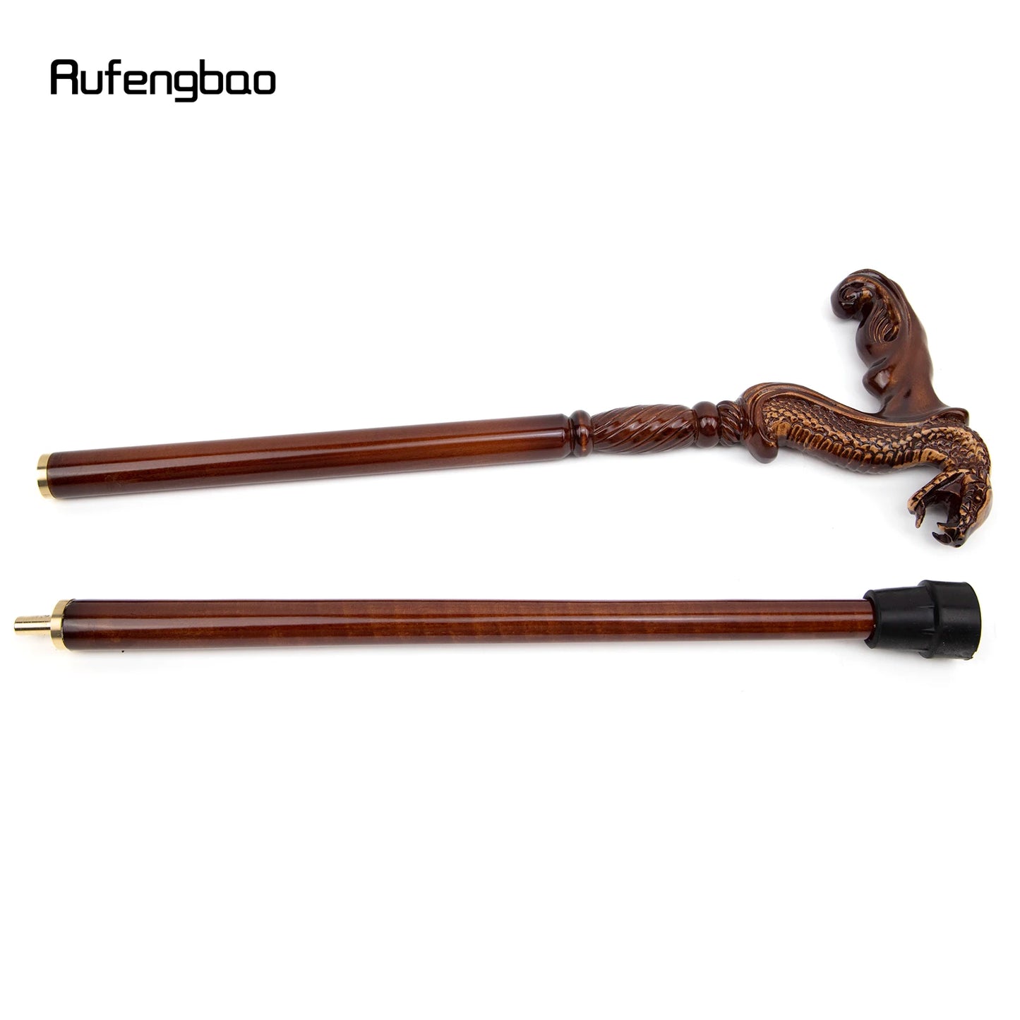 Cobra Snake Brown Wooden Fashion Walking Stick Decorative Cospaly Party Wood Walking Cane Halloween Mace Wand Crosier 93cm