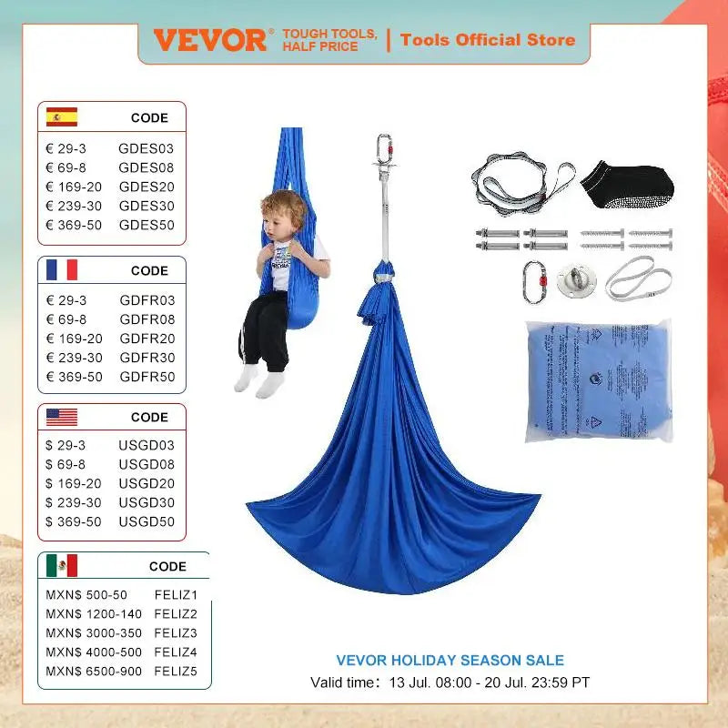 VEVOR Sensory Swing for Kids 3.1 Yards Therapy Swing for Child w/Special Needs Cuddle Swing for Child with Autism ADHD Aspergers