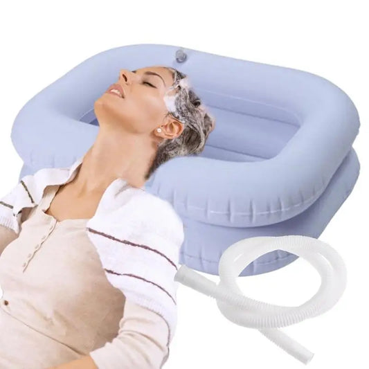 Inflatable Hair Washing Basin With Drain Tube For Elderly Disabled Suitable For Lying Bed Rest Nursing Aid Sink Shampoo Tray