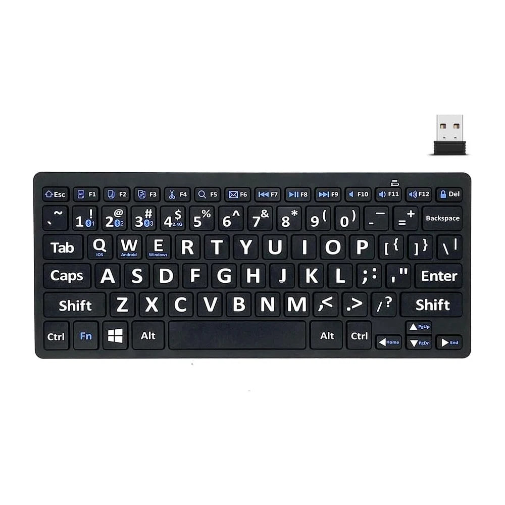 Big Black Letter Print Yellow Button USB Wired Keyboard For Elderly & Low Vision