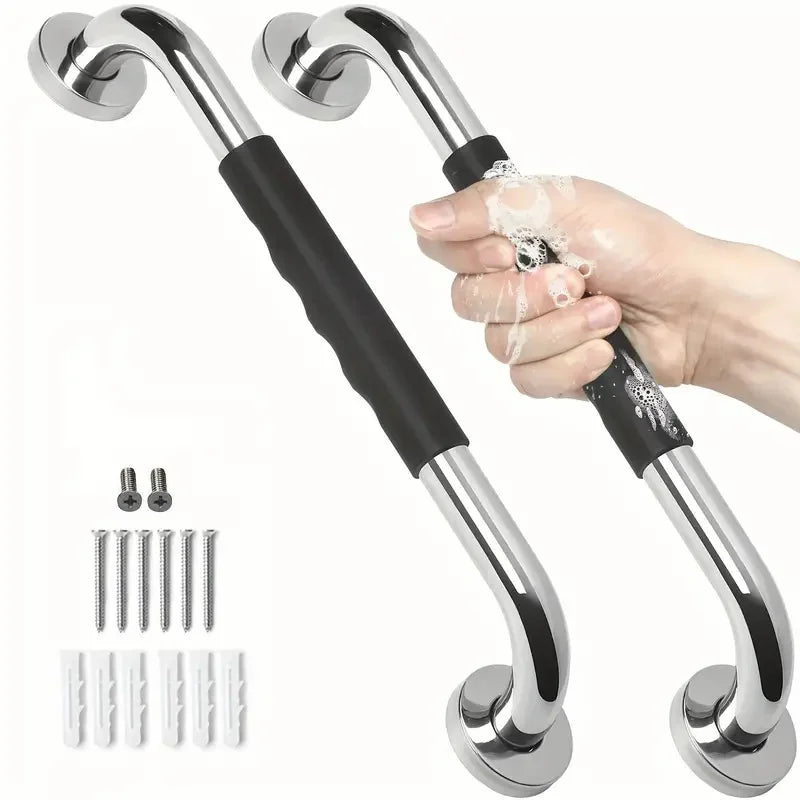 1pc 304 Stainless Steel Silicone Handrail For Bathroom Safety Of Elderly And Disabled People Preventing Falls In The Toilet