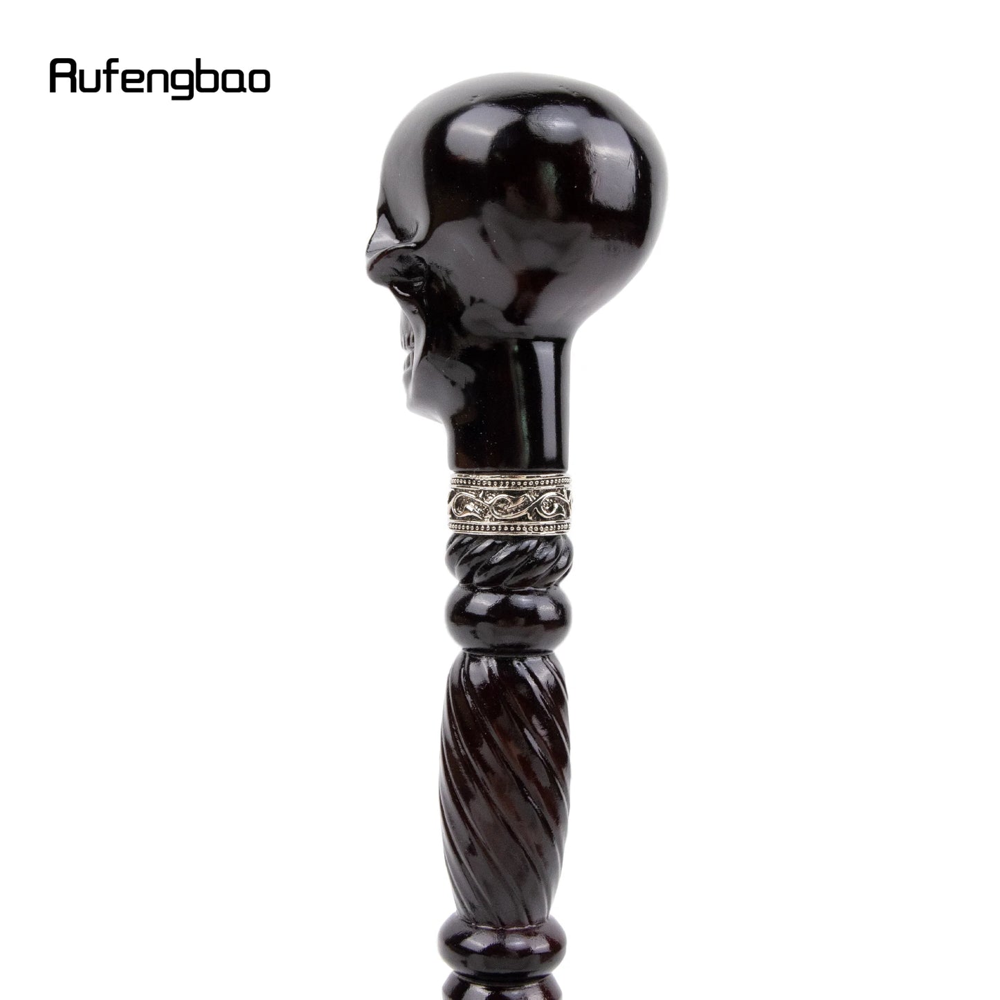 Black Creative Devil Skull Wooden Fashion Walking Stick Decorative Cospaly Wood Walking Cane Halloween Mace Wand Crosier 93cm