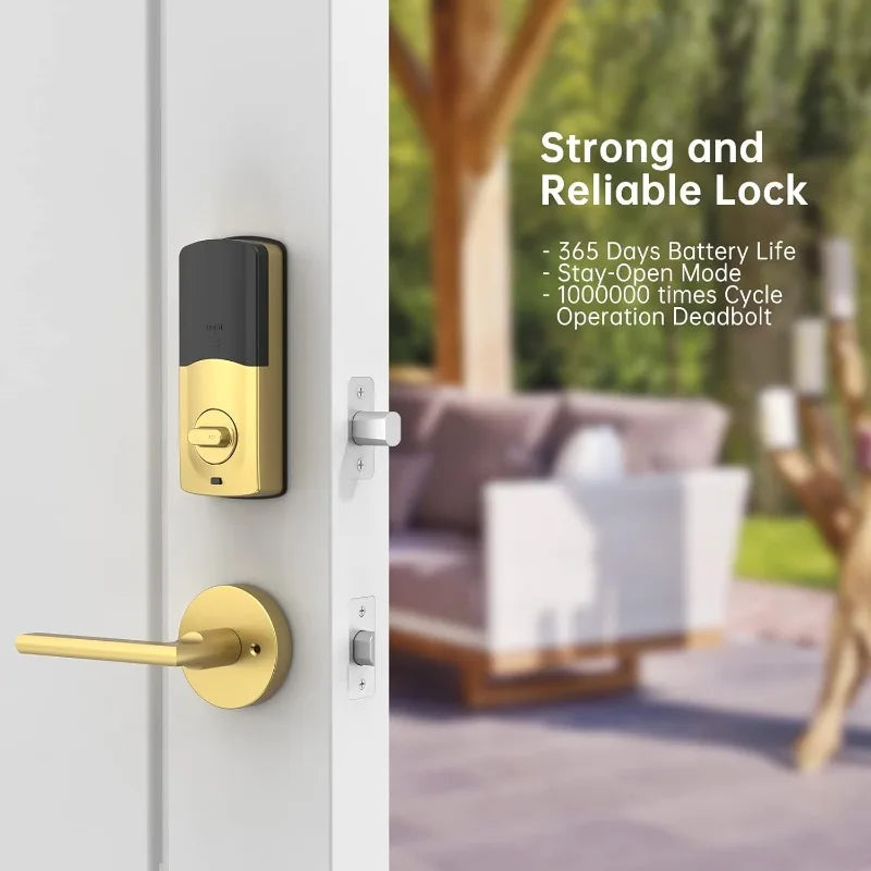 Smart Lock SMONET Bluetooth Keyless Entry Keypad Smart Deadbolt-Fingerprint Electronic Deadbolt Lock