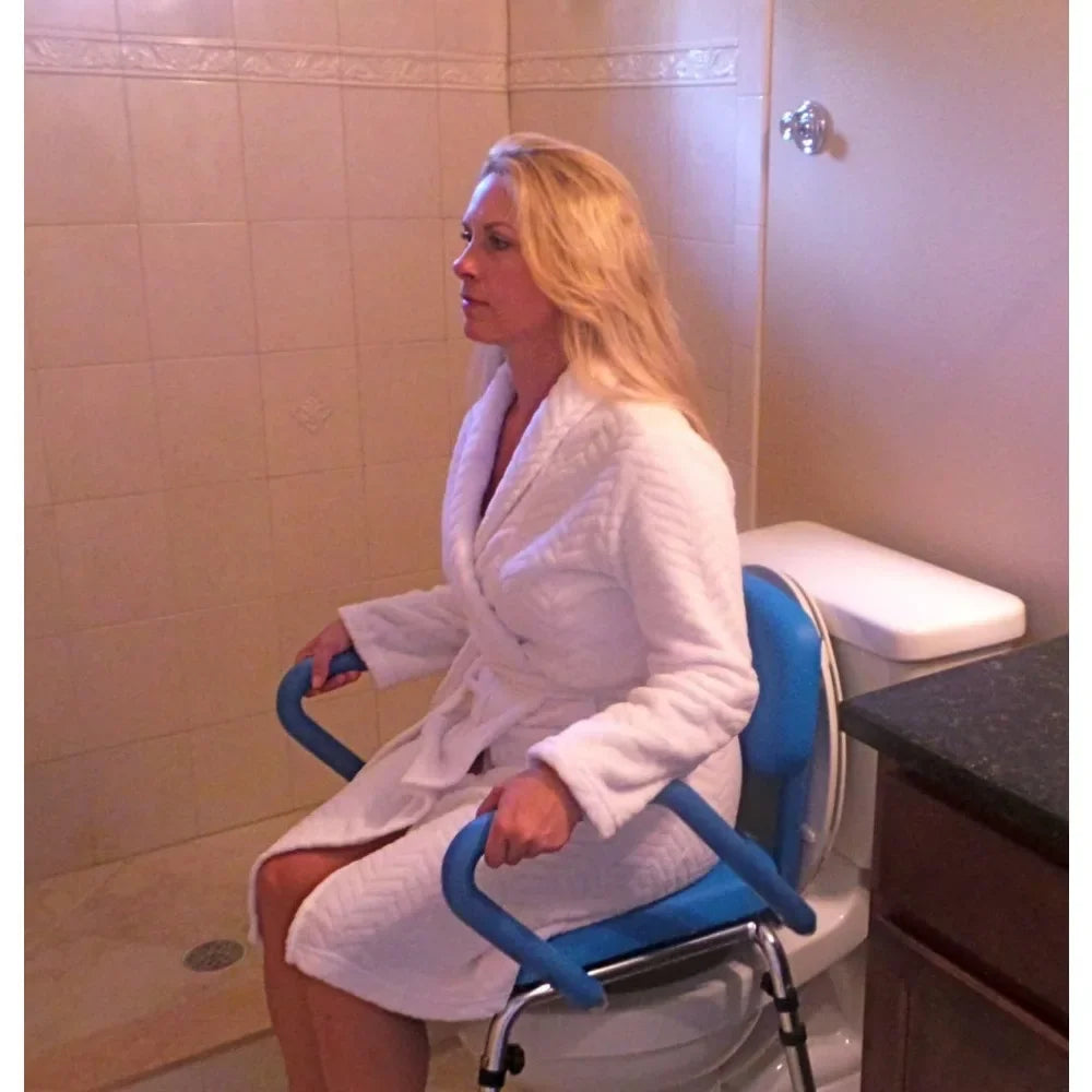 Power Uplift Commode Chair for Toilet & Shower Elderly Assistance Products Assist Bedside Chair with Padded Seat Adjustable