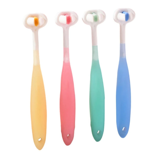 3 Sided Autism Toothbrush Three Bristles for Special Need Kids Soft Bristles Soft Cleaning Toothbrush for Kids