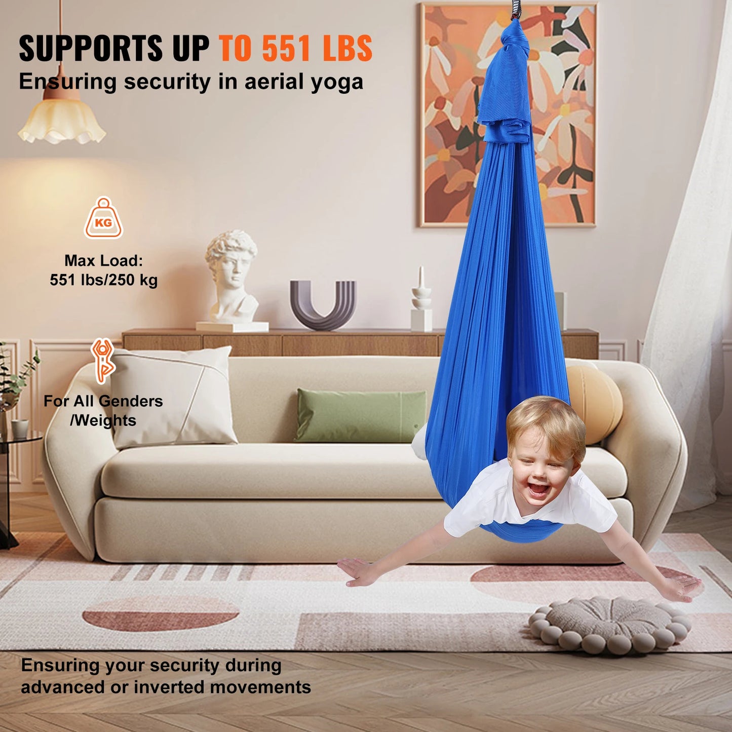 VEVOR Sensory Swing for Kids 3.1 Yards Therapy Swing for Child w/Special Needs Cuddle Swing for Child with Autism ADHD Aspergers