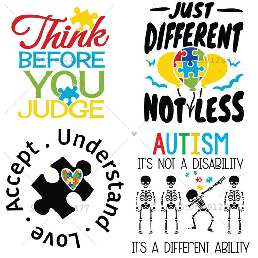 Kids Iron On Patches In A World Where You Can Be Anything Be Kind AUTISM Its Not a Disability Accept understand love DTF Print